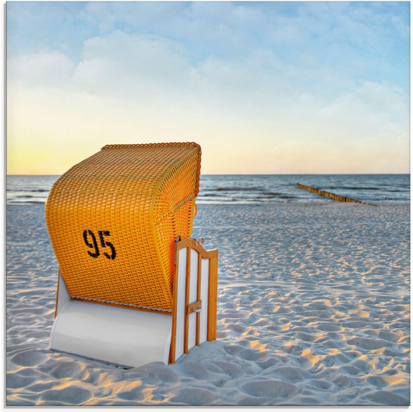 Artland Glasbild »Ostsee7 - Strandkorb«