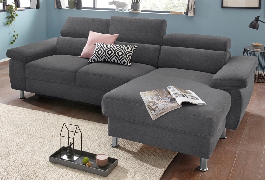 Nova Via Ecksofa, wahlweise mit Aqua Clean Stoff für leichte Reinigung mit Wasser und Bettfunktion