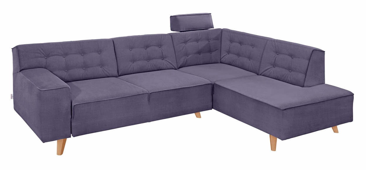 TOM TAILOR Ecksofa »NORDIC CHIC«, mit Ottomane, wahlweise mit Sitzvorzug, Füsse Buche natur
