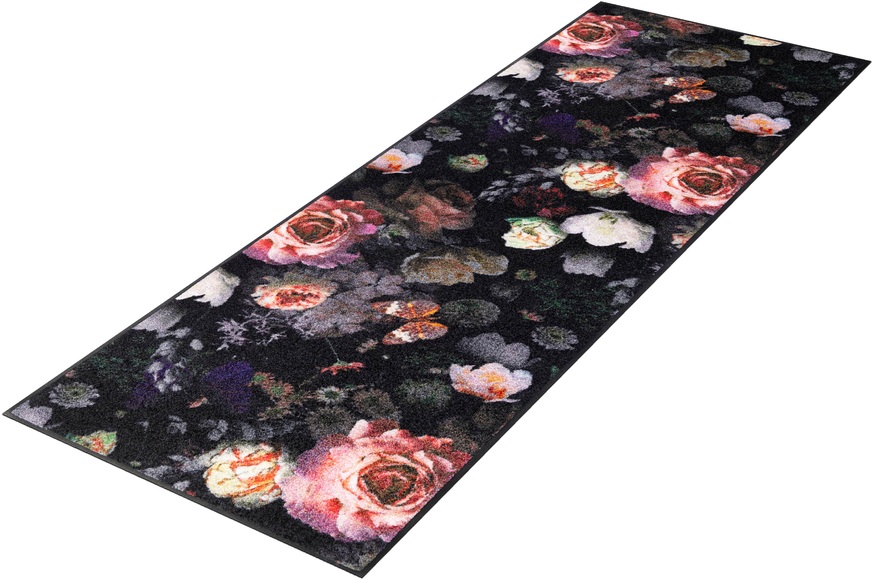 wash+dry by Kleen-Tex Läufer »Night Roses«, rechteckig, 7 mm Höhe, Schmutzfangläufer, Motiv Rosen, rutschhemmend, In- und Outdoor geeignet, waschbar, ideal in Diele & Flur