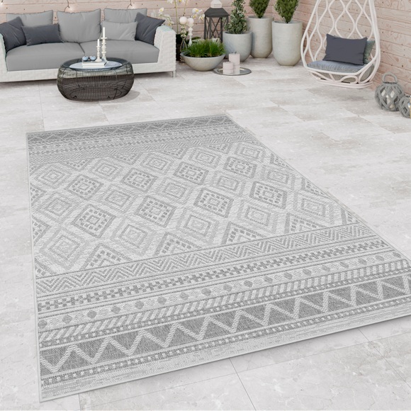 Paco Home Teppich »Vermont 184«, rechteckig, Flachgewebe, modernes Design mit Rauten, gesteift, Outdoor geeignet