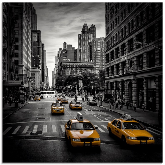 Artland Glasbild »New York City Verkehr 5th Avenue«