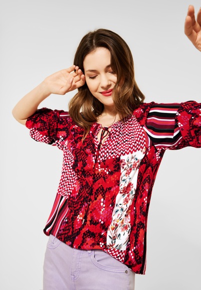 STREET ONE Carmenbluse, mit Print-Mix