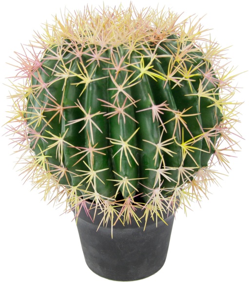 I.GE.A. Kunstpflanze »Kugelkaktus«, (1 St.), Im Topf, Kunstkaktus gefälschte Pflanzen Kaktusfeige Künstliche Pflanze Knolliger Stacheliger Kaktus Dekoration Aloe Vera Schwiegermuttersessel Schwiegermuttersitz Echinokakteen