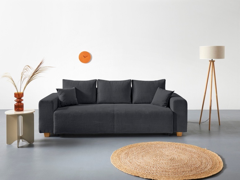 COLLECTION AB Schlafsofa »Yves«, mit Bettkasten und Bettfunktion, 2 Zierkissen inklusive, in Cord