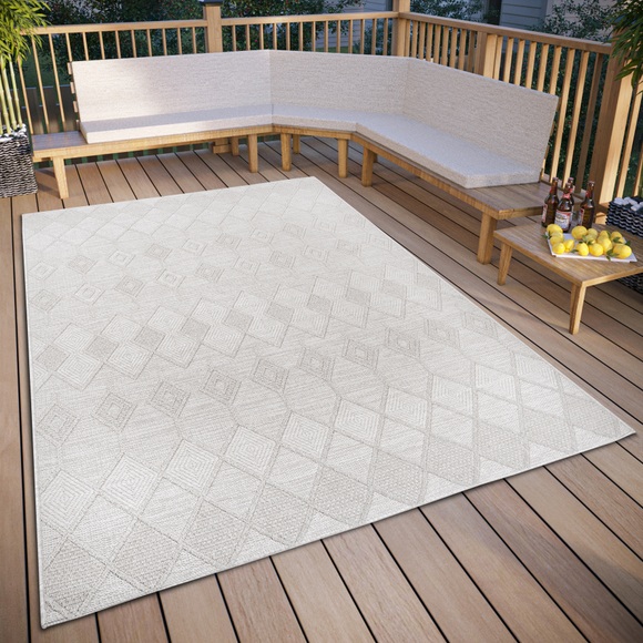 ELLE DECORATION Teppich »Pitu«, rechteckig, In und Outdoor, Flachgewebe, wetterfest, pflegeleicht, robust