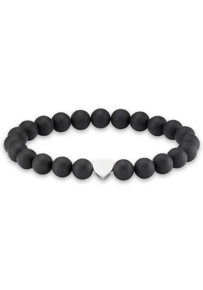 Firetti Armband »Herz mit Kugeln aus Edelstein«, Made in Germany - mit Onyx oder Tigerauge