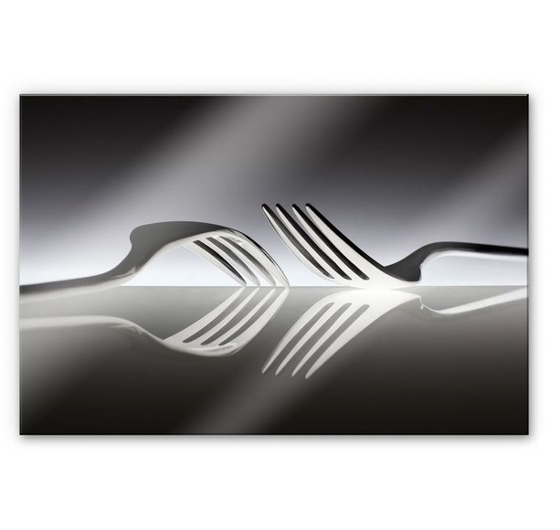 Wall-Art Küchenrückwand »Silberfarben Besteck Spritzschutz«