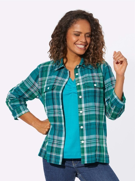 Casual Looks Bluse + Top aus reiner Baumwolle