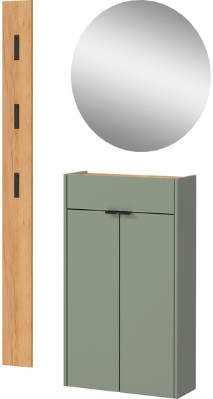 GERMANIA Garderoben-Set »Ameca«, (Set, 3 St.), mit Mehrzweckschrank, Spiegel und Garderobenpaneel, geringe Tiefe
