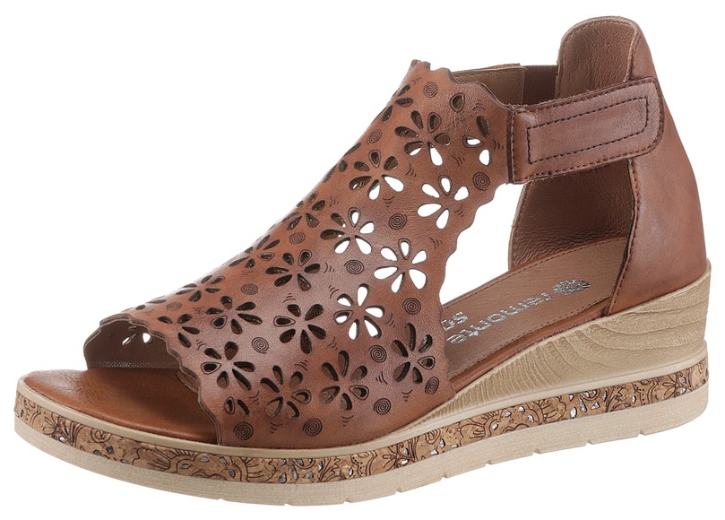 Remonte Keilsandalette, mit floralem Laser-Muster