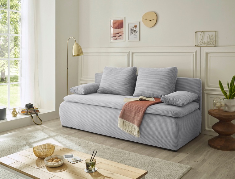 ED EXCITING DESIGN Schlafsofa »Jarek«, (2 St.), frei stellbar, Bettkasten, Schlaffunktion, mit Rücken- & Armlehnkissen