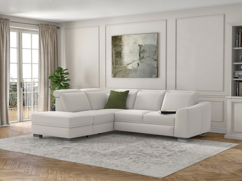 sit&more Ecksofa »Durness«, mit Federkern und hochwertigen Edelstahlfüssen, wahlweise mit Kopfteilverstellung, Bettfunktion und Stauraum oder mit Bettfunktion und Bettkasten