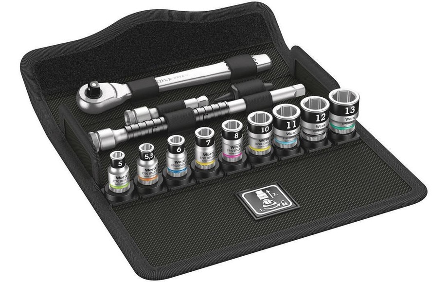 Wera 8100 SA 12 HF Zyklop Steckschlüsselsatz metrisch 1/4 (6.3 mm) 13teilig 05003756001
