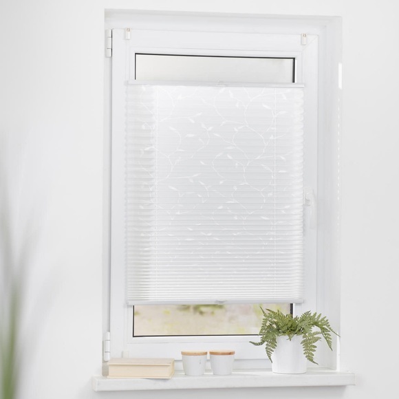 LICHTBLICK Plissee »Plissee Klemmfix, ohne Bohren, verspannt, Ausbrenner«, In moderner Crushed Optik. Einfache Montage des Plissee am Fenster mit vier Klemmträgern - ohne pendeln. In vielen Farben und auch für Türen.