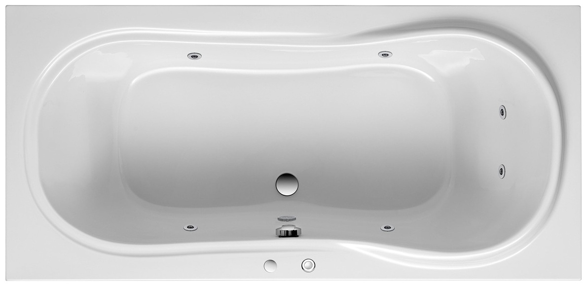 OTTOFOND Whirlpool-Badewanne »Palma«, (Komplett-Set, 1 tlg.), Typ 1, chrom