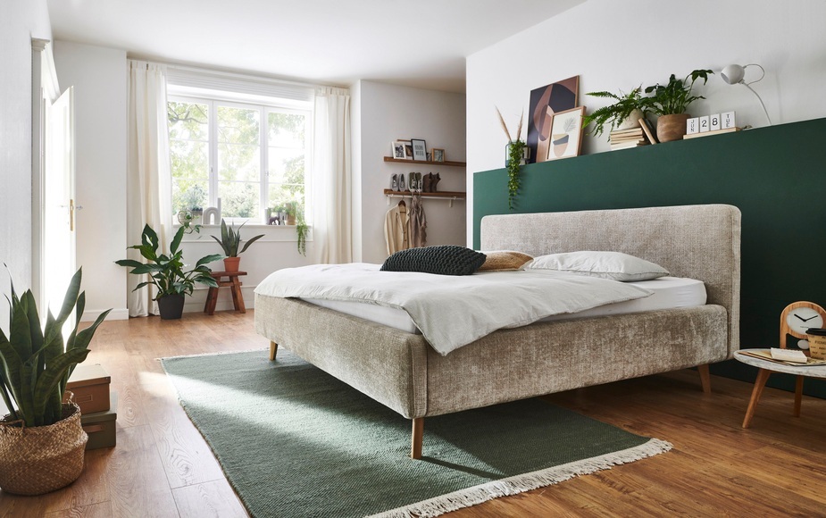 Novel - Bett MATTIS_8096 - beige - Textil - 160x200