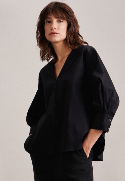 Tunika Uni 78-arm V-neck Damen Schwarz 46