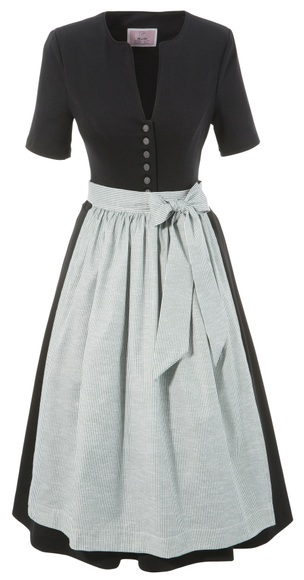 Marjo Dirndl midi mit gestreifter Schürze