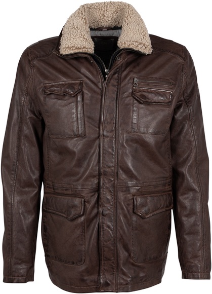 Gipsy Lederjacke »GMJaeff«, mit Fellimitat, verdeckter Reissverschluss