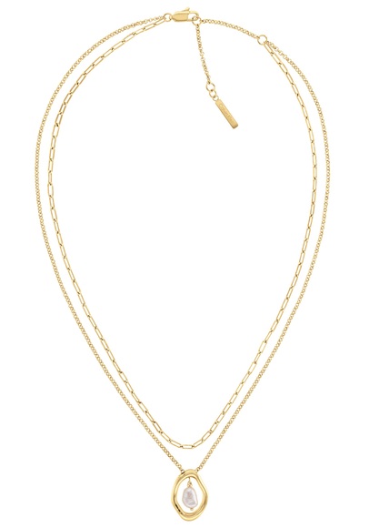 Calvin Klein Kette mit Anhänger »Schmuck Edelstahl Halsschmuck Halskette Ankerkette EDGY PEARLS«, zu Hoodie, Shirt, Jeans, Sneaker, Jacke, Calvin Klein Underwear!