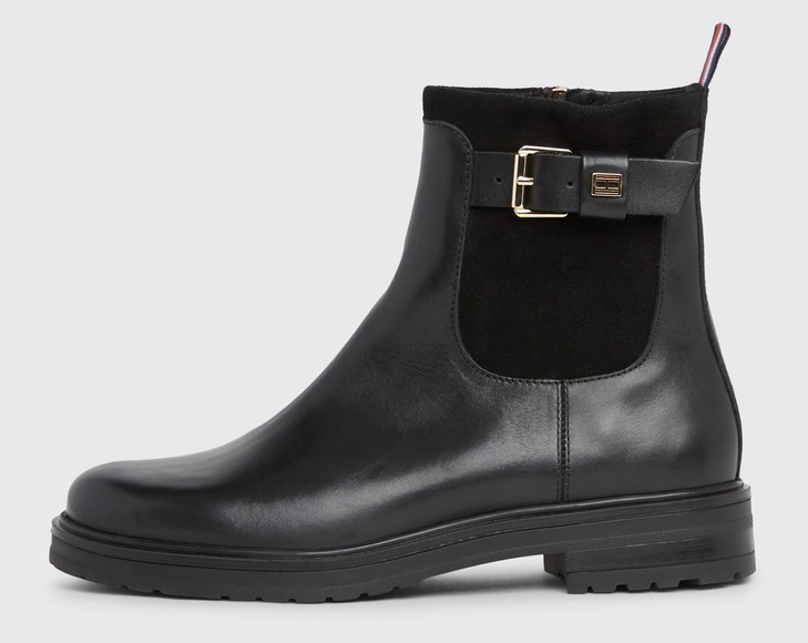 Tommy Hilfiger Stiefelette »BELT BOOTIE MATERIAL MIX«, mit Schnallenverschluss