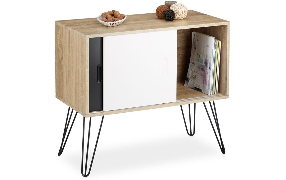 relaxdays Sideboard »Retro, 2 Schiebetüren«