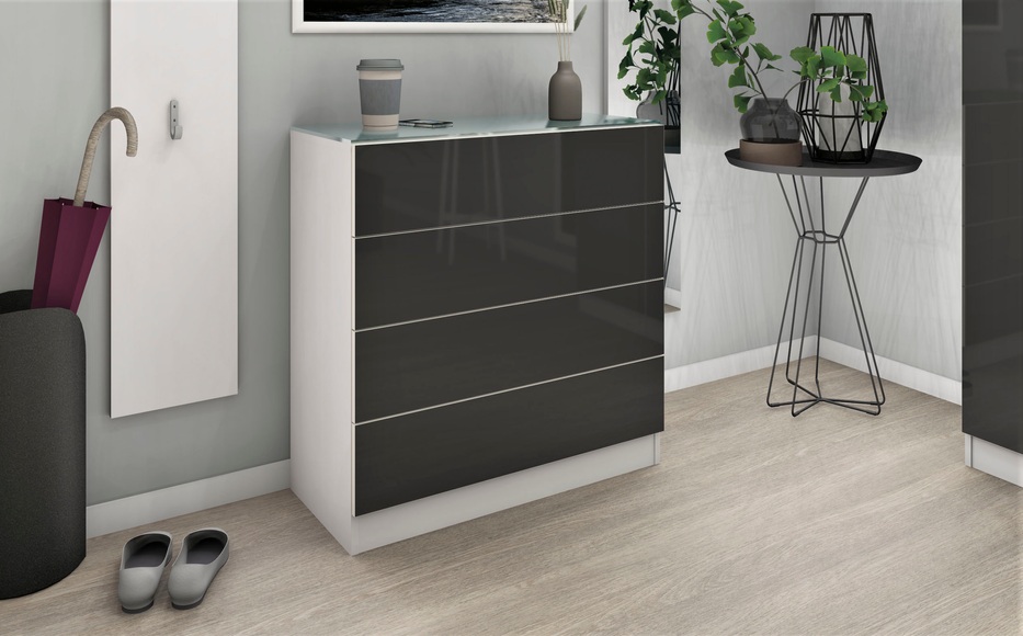 borchardt Möbel Kommode »Vaasa«, Breite 76 cm, Glasoberboden
