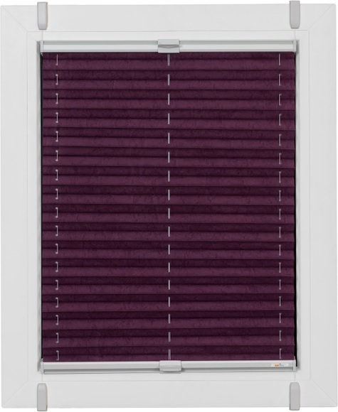 sunlines Plissee »One Size Style Crush«, blickdicht, ohne Bohren, verspannt, Zubehörfarbe grau, zum Klemmen