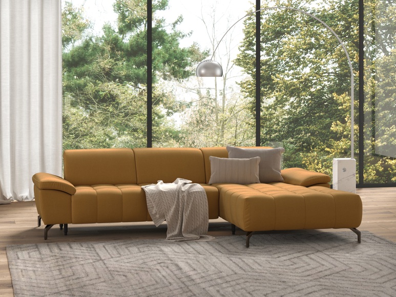 sit&more Ecksofa »Cool«, wahlweise mit Kopfteilverstellung und Vorziehsitz, motorisch, mit schwarzen Füssen