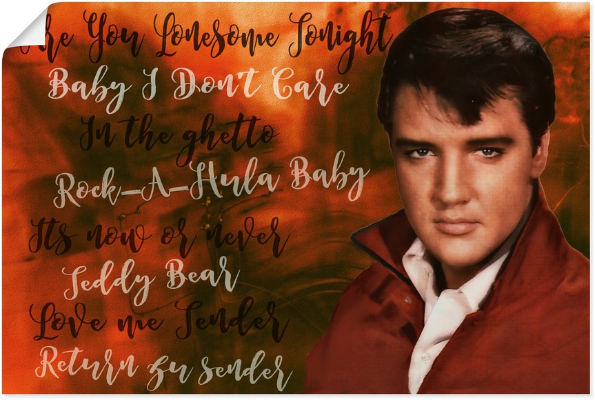 Artland Wandbild »Elvis Star«, Bilder von berühmten Musikern, (1 St.), in vielen Grössen & Produktarten - Alubild / Outdoorbild für den Aussenbereich, Leinwandbild, Poster, Wandaufkleber / Wandtattoo auch für Badezimmer geeignet