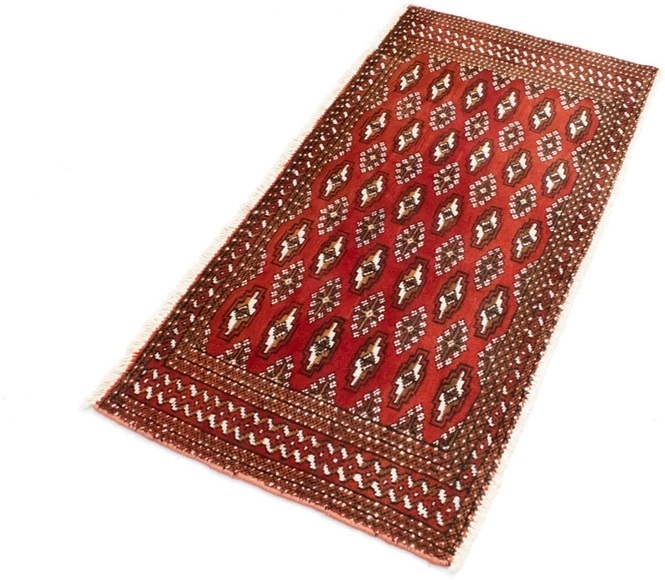 morgenland Wollteppich »Turkaman Teppich handgeknüpft rot«, rechteckig, 8 mm Höhe
