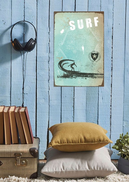 queence Metallbild »Surf«, (1 St.), Stahlschilder