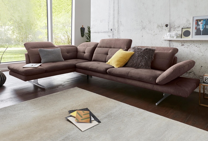 exxpo - sofa fashion Ecksofa, inkl. Kopf- bzw. Rückenverstellung und Armteilverstellung