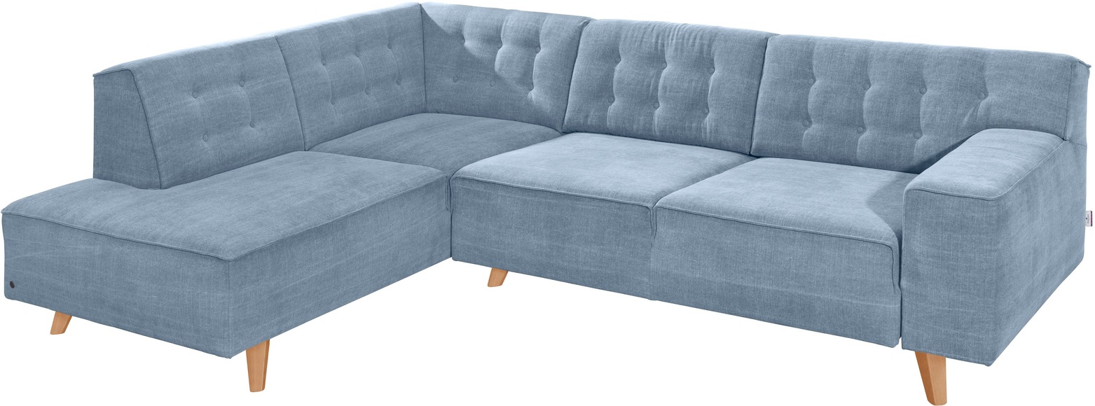 TOM TAILOR Ecksofa »NORDIC CHIC«, mit Ottomane, wahlweise mit Sitzvorzug, Füsse Buche natur