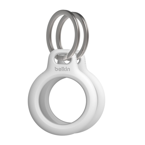 Belkin - (2er Set) Apple AirTag Anhänger Hardcase Hülle Schlüsselanhänger + Schlüsselring (MSC002btWH) - Weiss