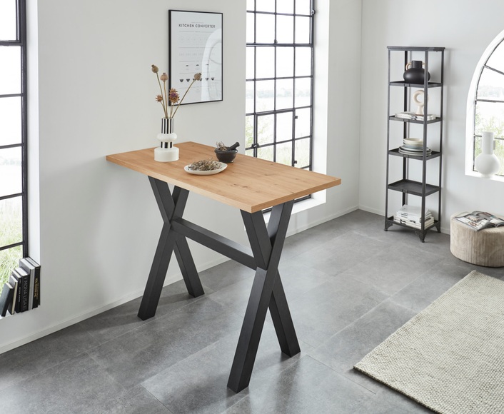 Bartisch, Gestell in X-Form (Breite 120 oder 140 cm)