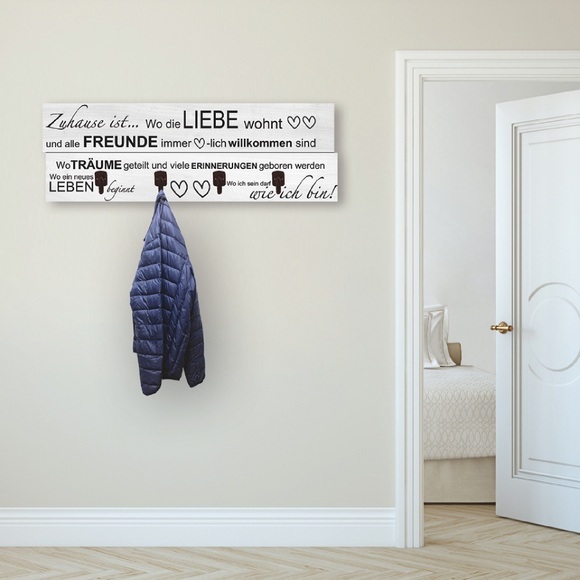 Artland Garderobenpaneel »Wo die Liebe wohnt«