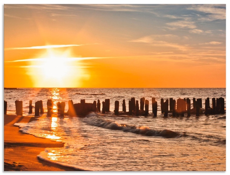Artland Küchenrückwand »Schöner Sonnenuntergang am Strand«