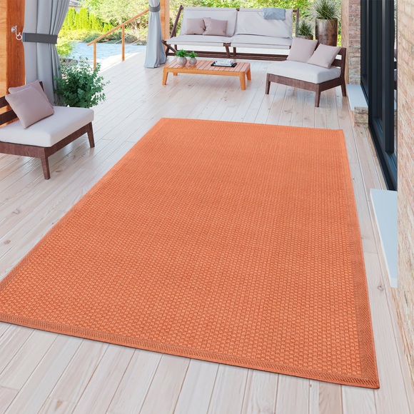 my home Teppich »Timberova«, rechteckig, 5 mm Höhe, In-und Outdoor geeignet,Flachgewebe, Sisal-Optik, Wohnzimmer,Wetterfest & UV-beständig, für Balkon, Terrasse und Wintergarten, besonders flach, auch für Küche, Esszimmer und Wohnzimmer geeign