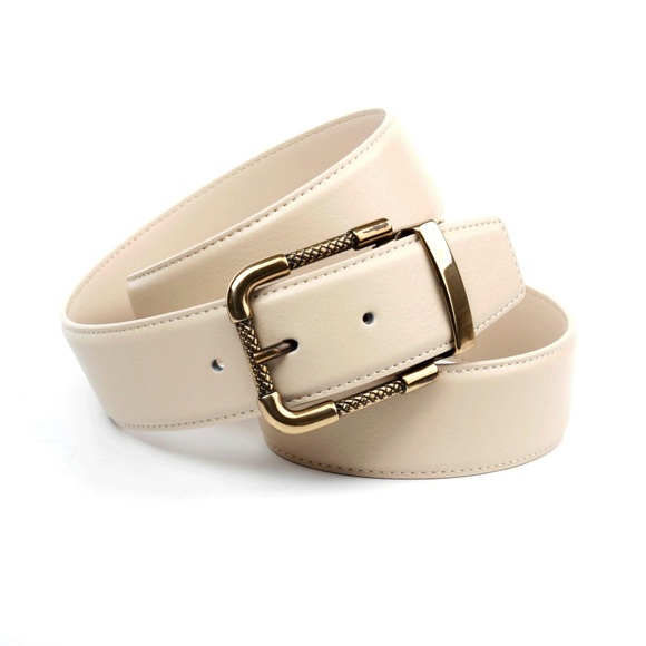 Anthoni Crown Denim-Gürtel mit Dornschliesse in Gold