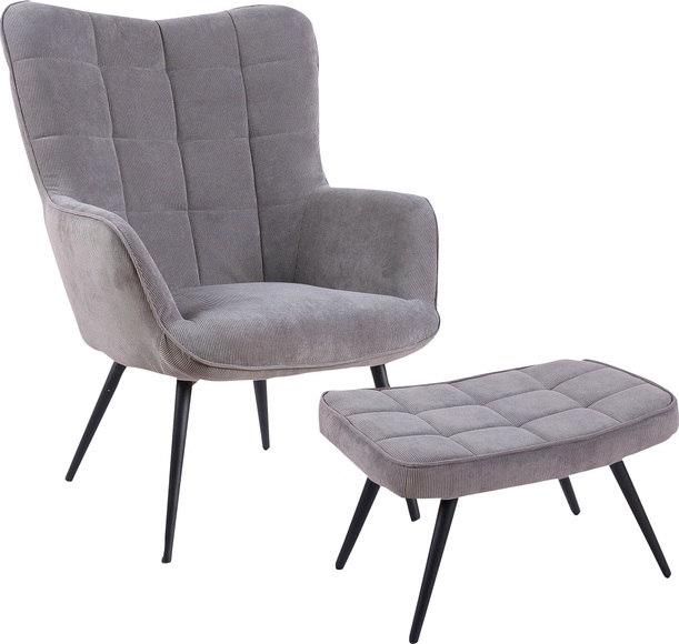 byLIVING Sitzgruppe »Uta«, Set, 2 tlg., Sessel mit Hocker