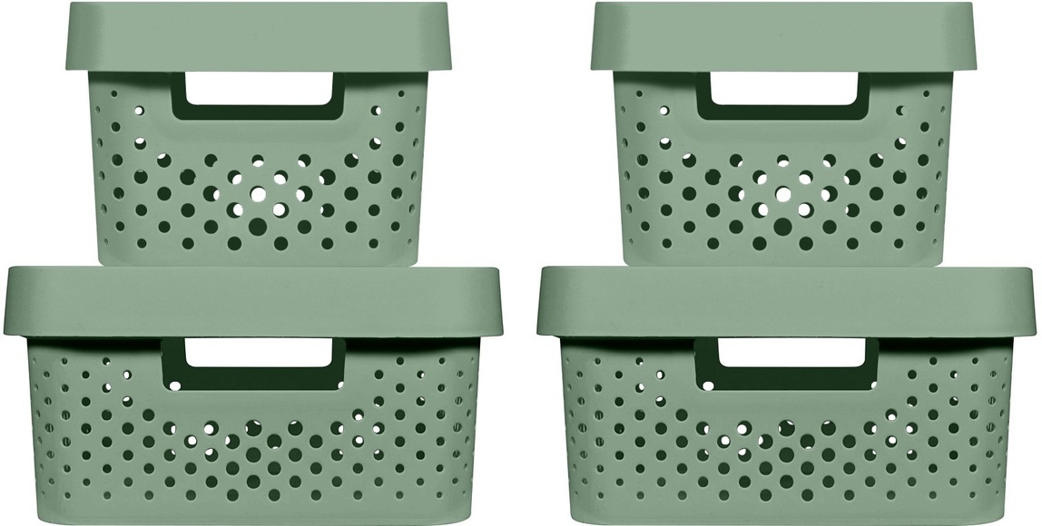 Curver Infinity Aufbewahrungsboxen 4 Stk. mit Deckel 4,5+11L Grün