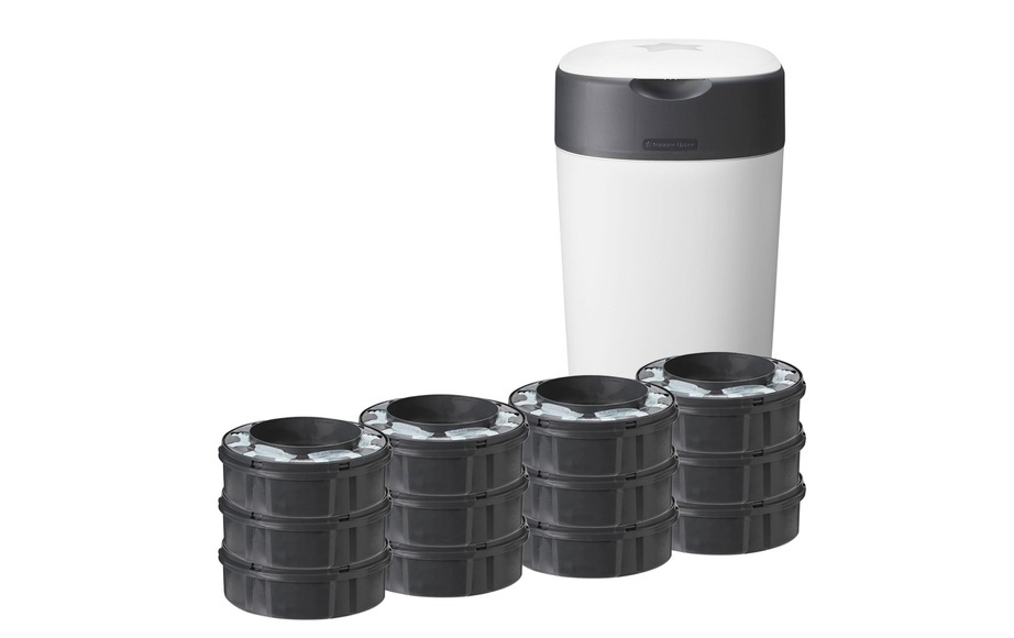Tommee Tippee - Starterpackung Twist & Click + 12 Nachfüllpackungen - Weiss