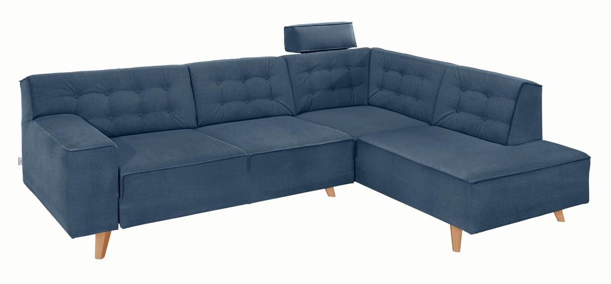 TOM TAILOR Ecksofa »NORDIC CHIC«, mit Ottomane, wahlweise mit Sitzvorzug, Füsse Buche natur