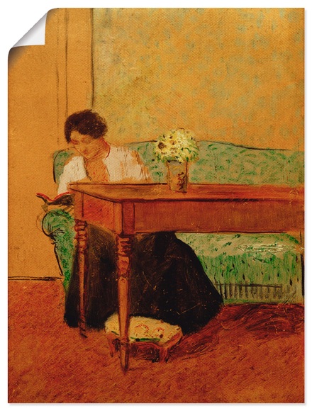 Artland Wandbild »Elisabeth auf grünem Sofa, lesend«