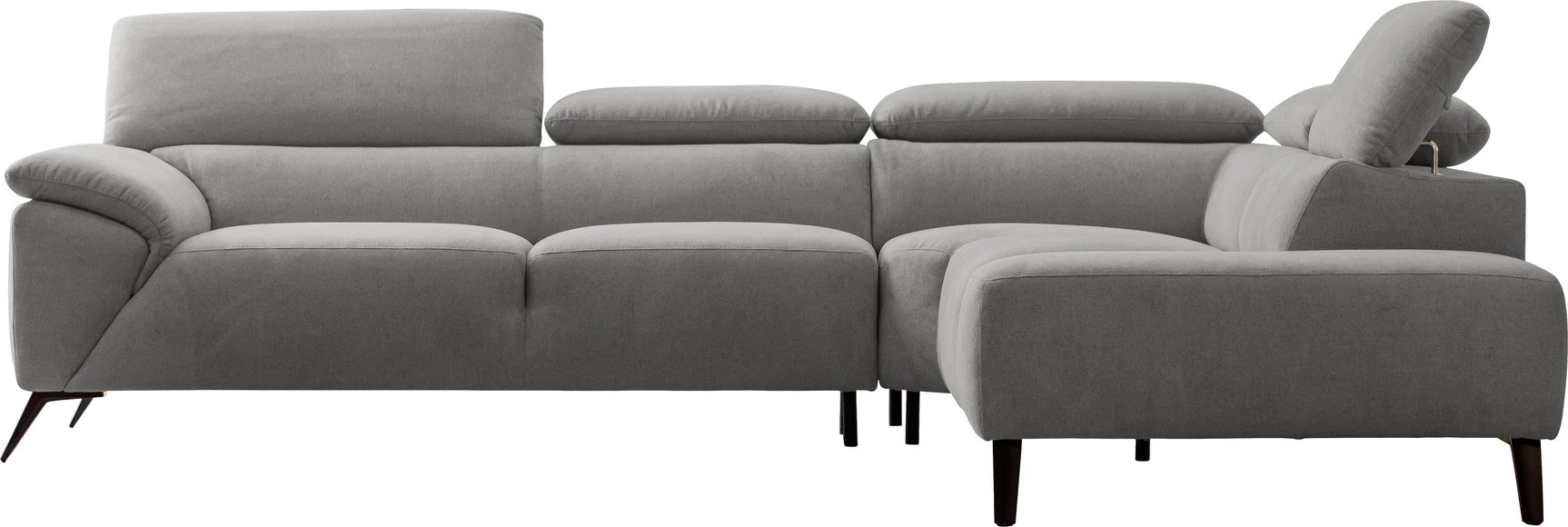 Nicoletti Home Ecksofa, Breite 287 cm, verstellbare Kopfstütze, Ottomane links oder rechts