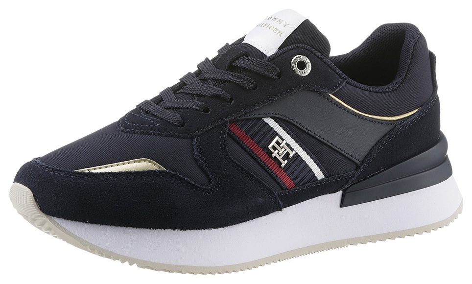 Tommy Hilfiger Keilsneaker »CORP WEBBING RUNNER GOLD«, mit goldfarbenen Einsätzen