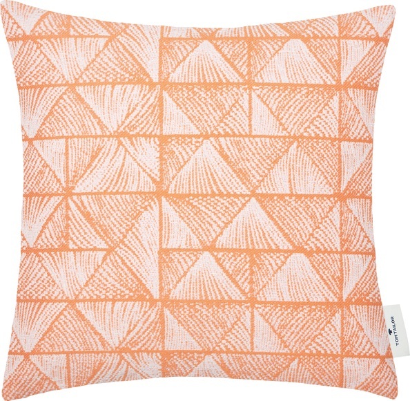 TOM TAILOR Kissenhülle »Squared Triangle«, (1 St.), mit unifarbener Rückseite in Leinenoptik