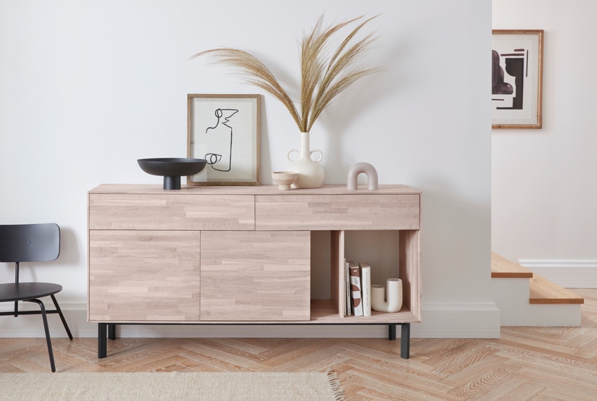andas Kommode »Viby«, aus massivem Eichenholz mit Push-to-open Funktion